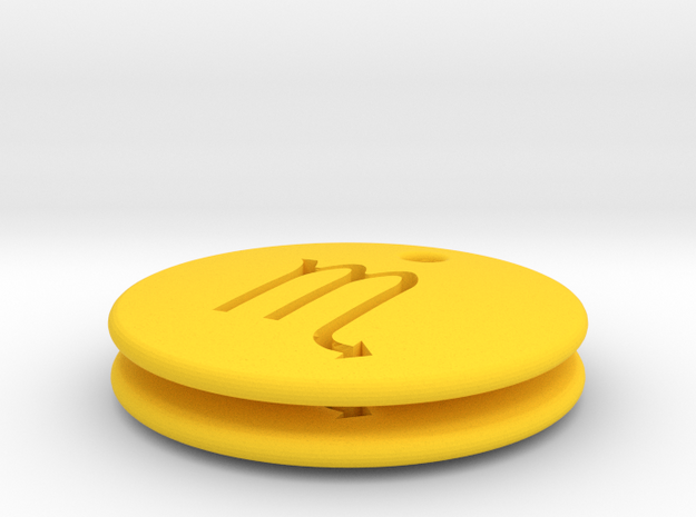 Scorpio Symbol Earring in Yellow Processed Versatile Plastic