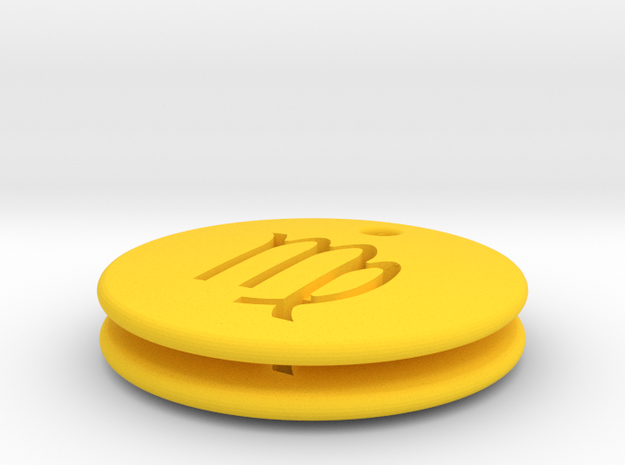 Virgo Symbol Earring in Yellow Processed Versatile Plastic