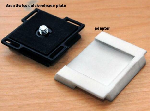 Arca Swiss to Manfrotto tripod plate adapter in White Natural Versatile Plastic