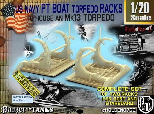 1/20 PT Torpedo Rack TypB in Tan Fine Detail Plastic