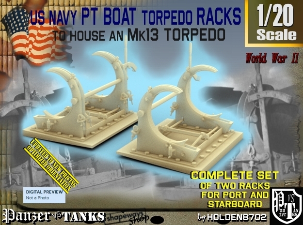 1/20 PT Torpedo Rack TypC in Tan Fine Detail Plastic
