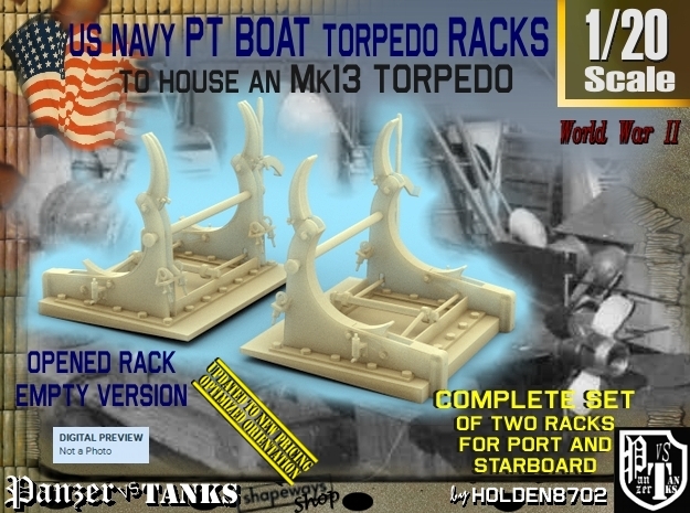 1/20 PT Torpedo Rack TypD Empty in Tan Fine Detail Plastic