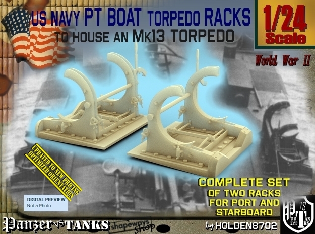 1/24 PT Torpedo Rack TypA in Tan Fine Detail Plastic