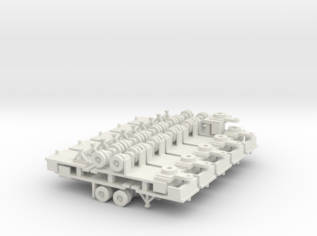 N Scale Roadrailer 10 pack plus coupler mate in White Natural Versatile Plastic