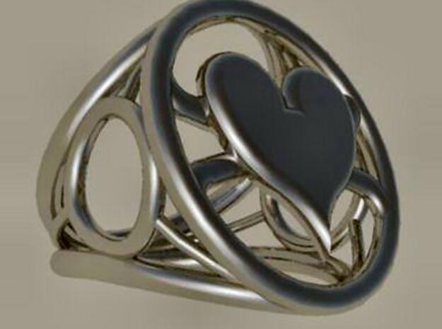 Size 26 0 mm LFC Hearts in Polished Bronzed Silver Steel