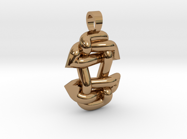 Asiatic style knot [pendant] in Polished Brass
