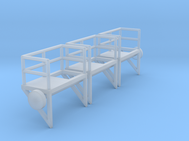 N Scale Cage Ladder Platform Left 3pc in Tan Fine Detail Plastic