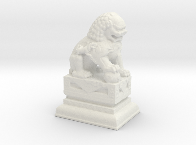 Manhattan Chinatown Lion  in White Natural Versatile Plastic: Small