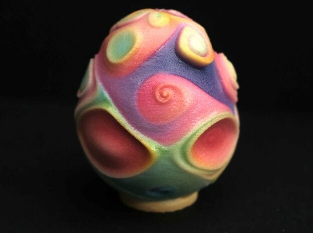 Color swirls Egg 5-10-15-24cm in Glossy Full Color Sandstone: Extra Small