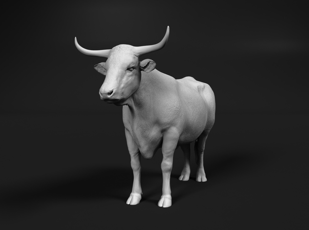 ABBI 1:16 Standing Cow 1 in White Natural Versatile Plastic