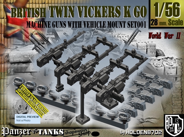 1/56 Vickers K GO Set001 in Tan Fine Detail Plastic