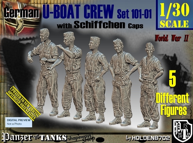 1/30 German U-Boot Crew Set101-01