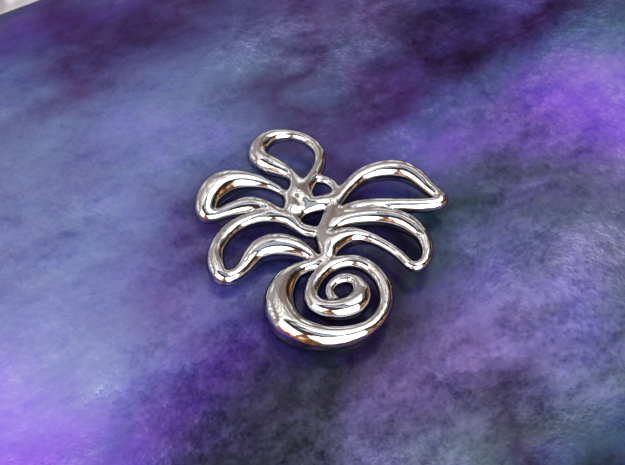 Tropical island in Polished Silver
