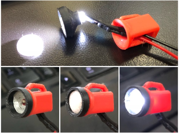 1/10 Scale Flashlight body in Red Processed Versatile Plastic