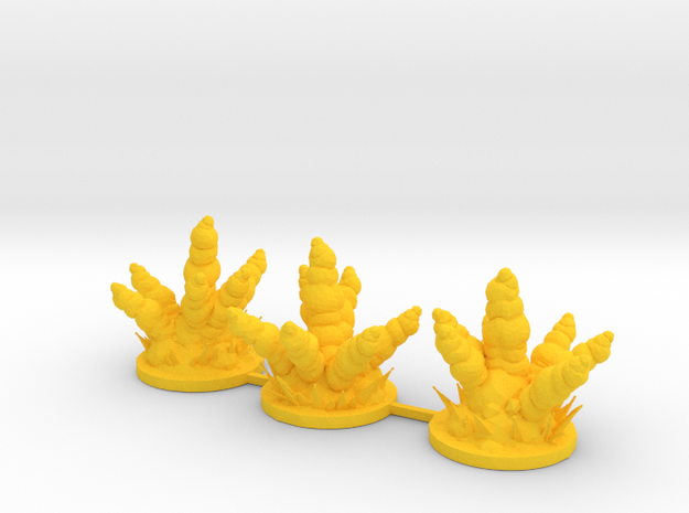 Large Explosion Markers Sprue in Yellow Processed Versatile Plastic