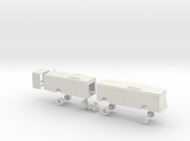 HO Scale Bus New Flyer D60LF MTS 1900s in White Natural Versatile Plastic