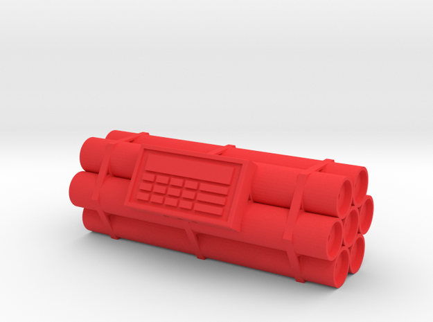  TNT dynamite bomb - 7 sticks - 1:2 scale in Red Processed Versatile Plastic