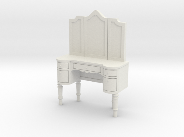 1:48 French Louis Style Vanity  in White Natural Versatile Plastic