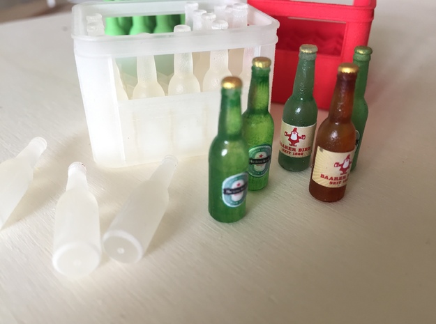 Beer Bottles (20 pieces), 1:12 in Tan Fine Detail Plastic