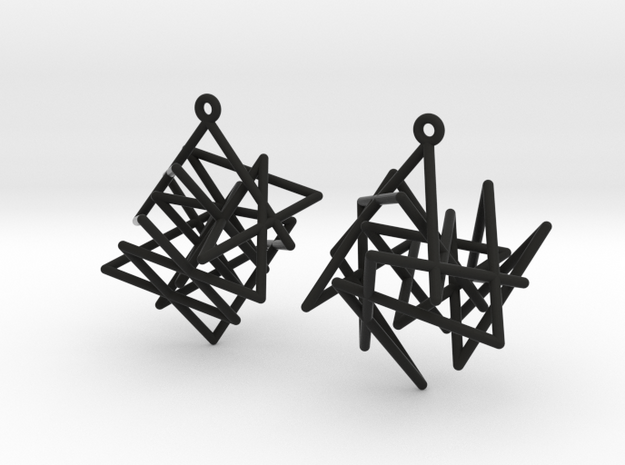 Knight's Tour Cube Earrings