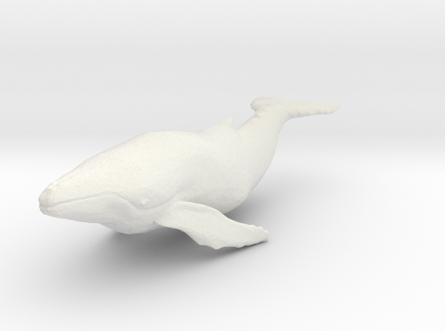 O Scale whale in White Natural Versatile Plastic