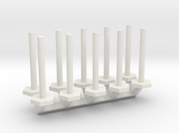 Stanchion Tube Barricade 1-50 Scale in White Natural Versatile Plastic