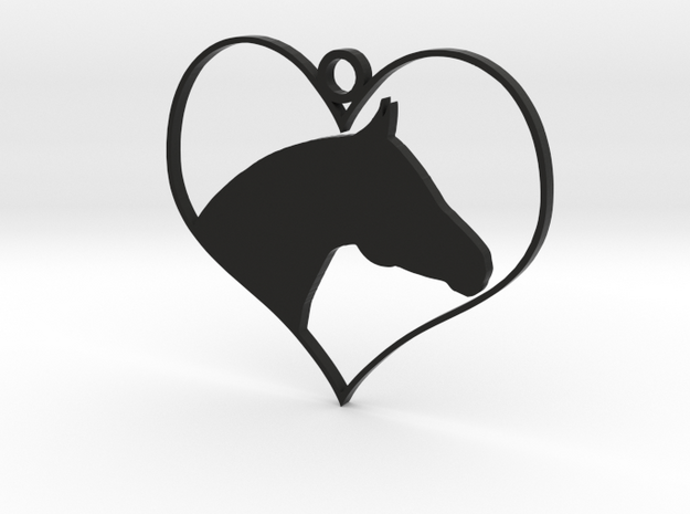 Horse Heart in Black Natural Versatile Plastic