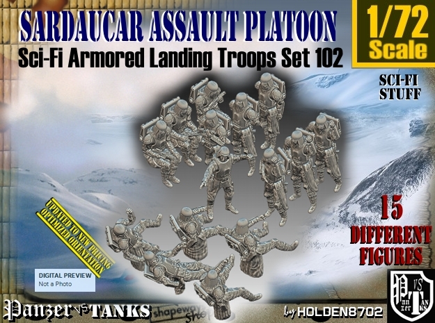 1/72 Sci-Fi Sardaucar Platoon Set 102 in Tan Fine Detail Plastic
