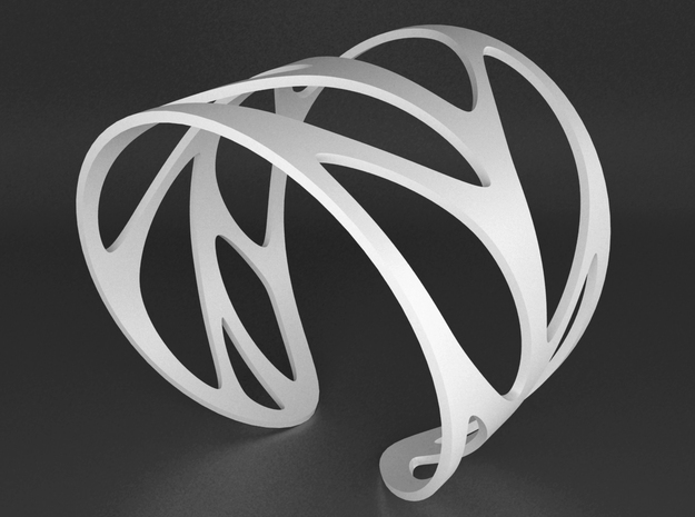 Leaf Bracelet Size M in White Natural Versatile Plastic