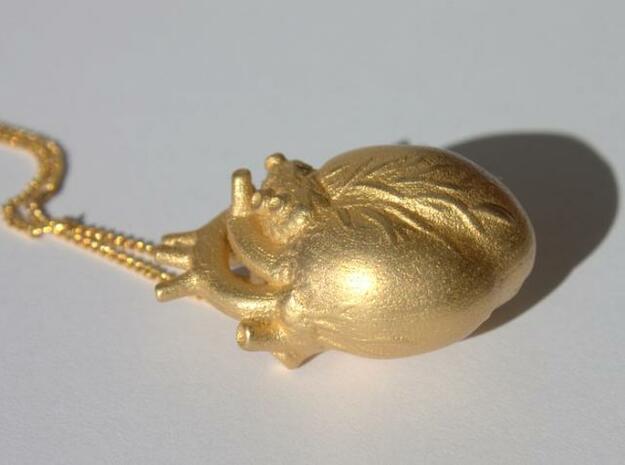 Kardia Heart Pendant in Polished Gold Steel