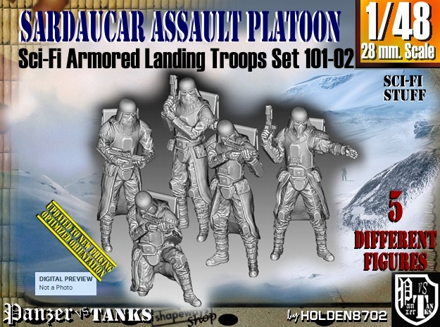 1/48 Sci-Fi Sardaucar Platoon Set 101-02 in Tan Fine Detail Plastic