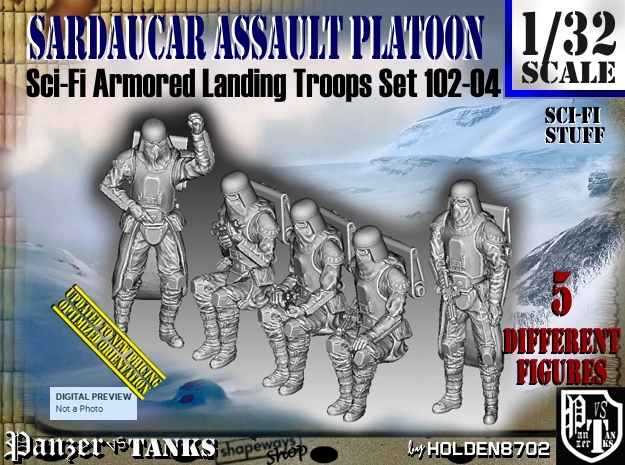 1/32 Sci-Fi Sardaucar Platoon Set 102-04 in Tan Fine Detail Plastic