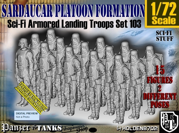 1/72 Sci-Fi Sardaucar Platoon Set 103 in Tan Fine Detail Plastic