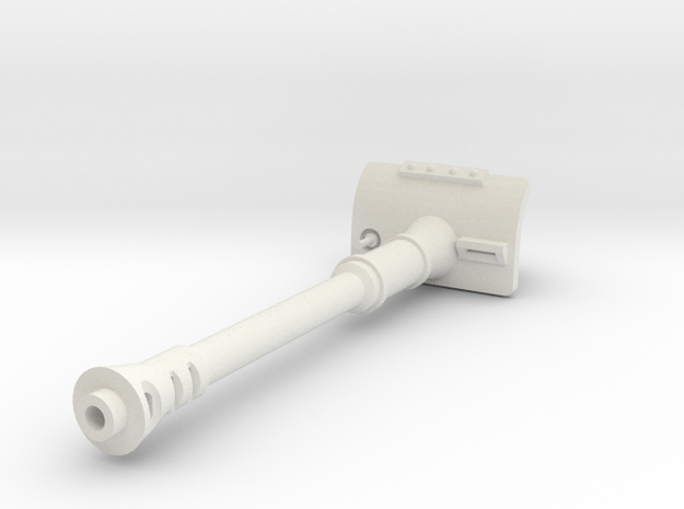 120mm Cannon (Extended Mantlet) in White Natural Versatile Plastic