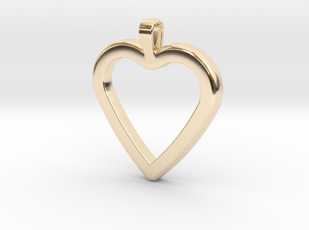 Classic Heart Pendant in 14k Gold Plated Brass