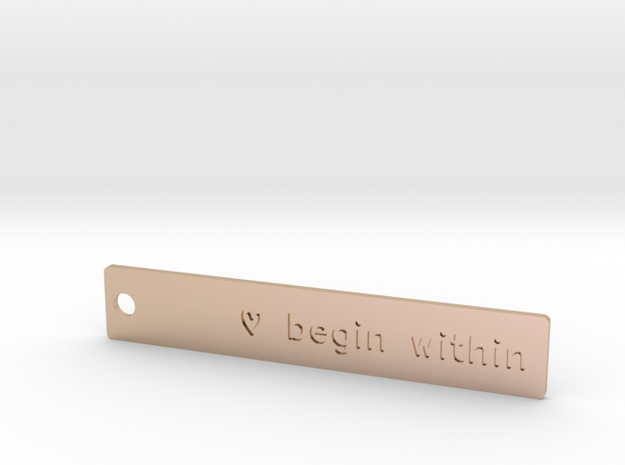 Custom keychain tag in 14k Rose Gold Plated Brass