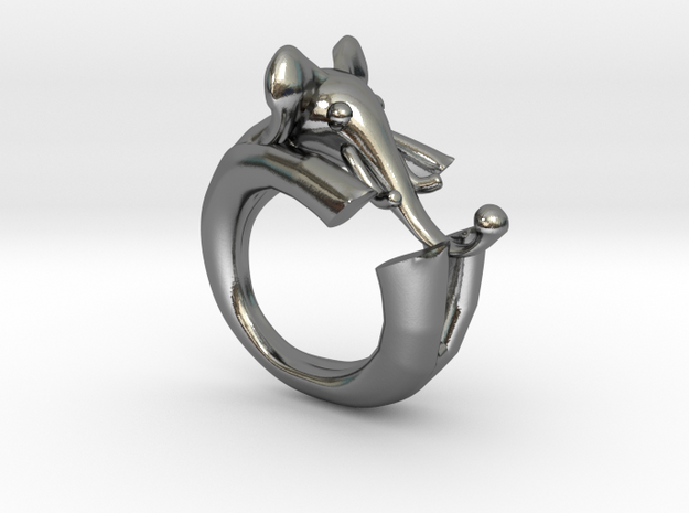 ELEPHANT ring in Polished Silver: 7 / 54