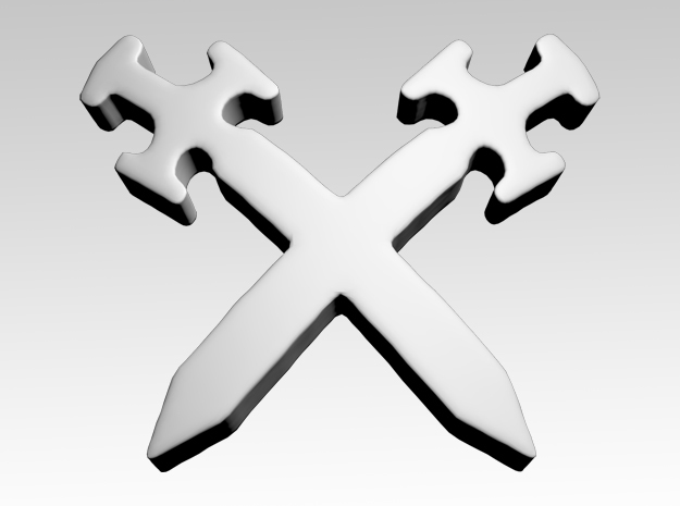 Crossed Swords 2 Shoulder Icons x50 in Tan Fine Detail Plastic