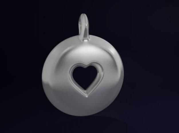 heart pendant in Polished Silver