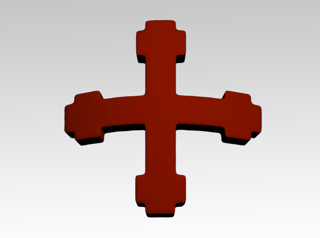 Templar Cross 3 Shoulder Icons x50 in Tan Fine Detail Plastic