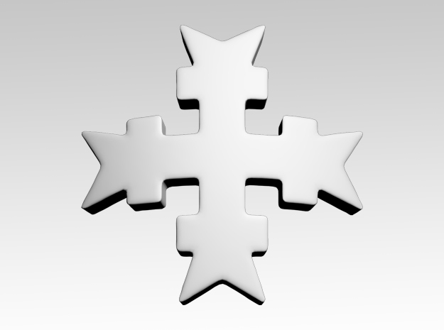 Templar Cross 4 Shoulder Icons x50 in Tan Fine Detail Plastic
