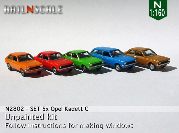 SET 5x Opel Kadett C (N 1:160) in Tan Fine Detail Plastic