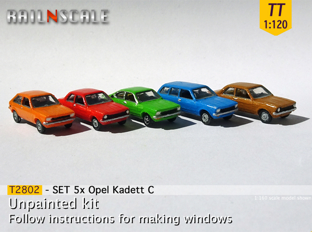 SET 5x Opel Kadett C (TT 1:120) in Tan Fine Detail Plastic