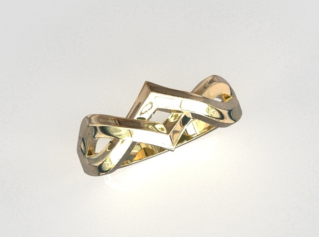 Infinity Trio Ring in 18k Gold Plated Brass: 8 / 56.75