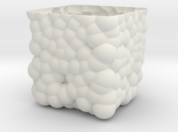 Cubic Bubbly Vase in White Natural Versatile Plastic