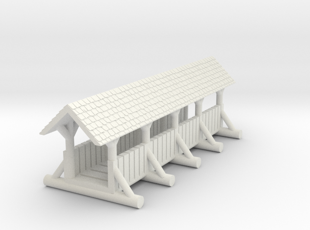small foot bridge    planked roof long in White Natural Versatile Plastic