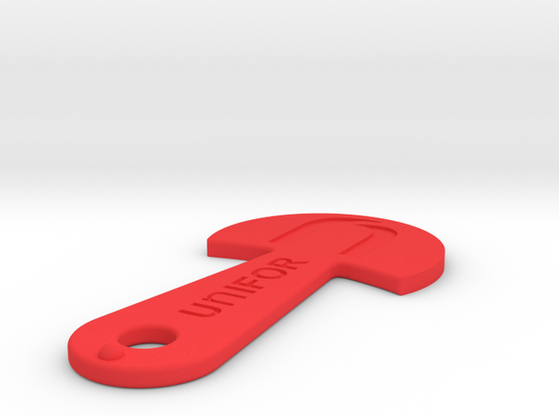 Cart Key - UNIFOR - Recessed Letters in Red Processed Versatile Plastic