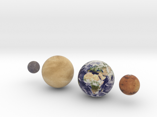 The 4 Rocky Worlds, 1:1.5 billion in Full Color Sandstone