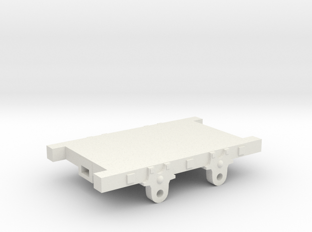 O-16.5 Talyllyn railway wagon chassis in White Natural Versatile Plastic