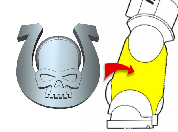 20x Ultra Skull - Small Bent Insignias (5mm) in Tan Fine Detail Plastic